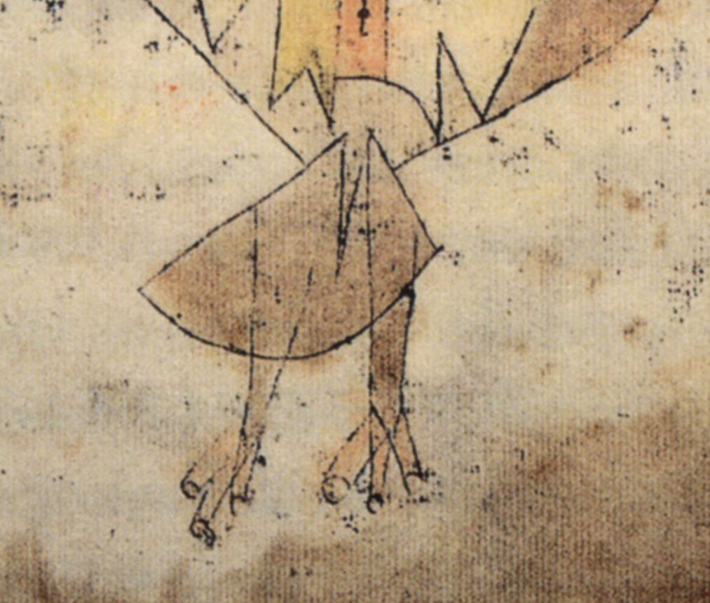 Detail 4: Angular body and feet in Angelus Novus